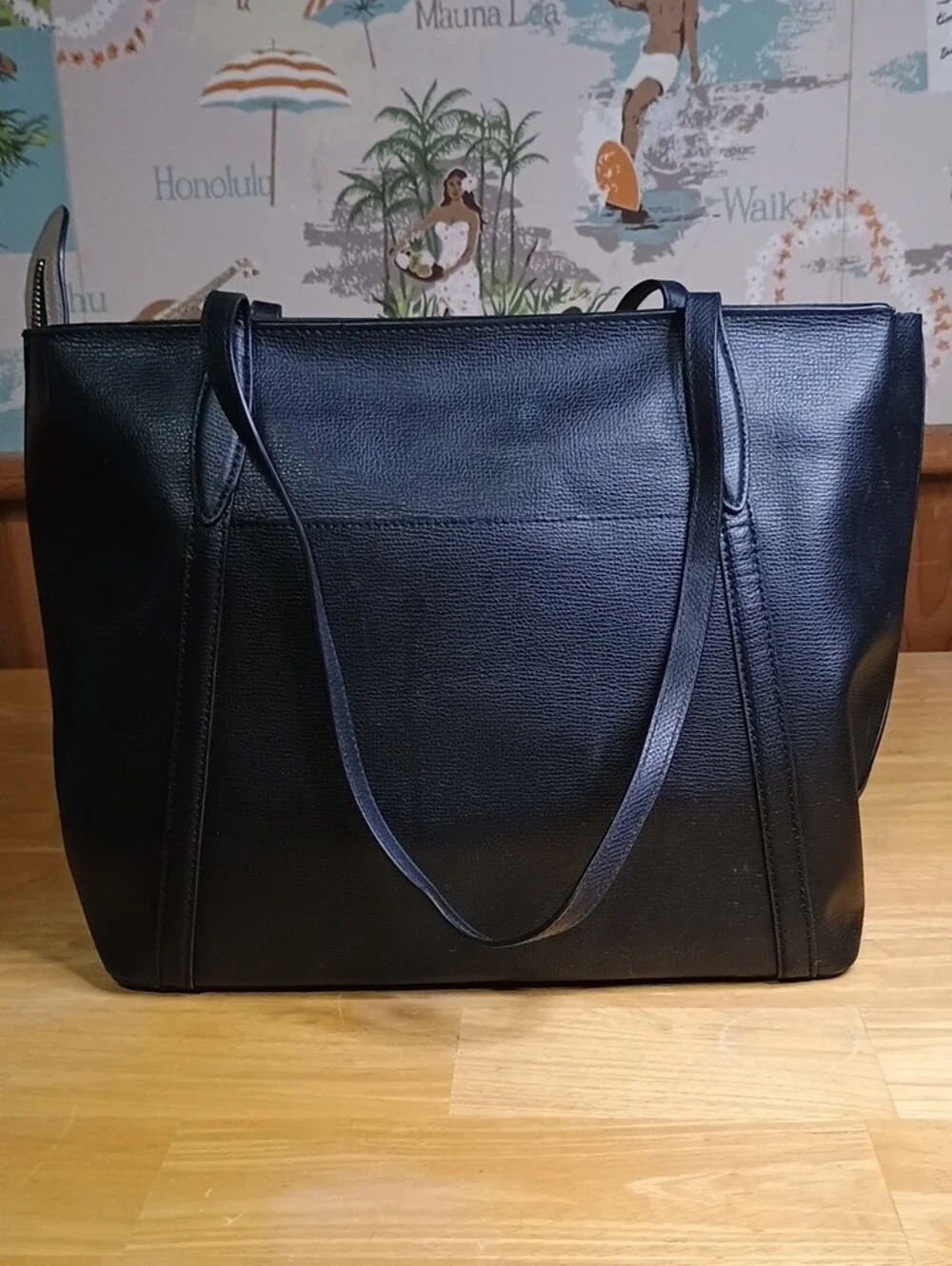 kate spade black leather tote